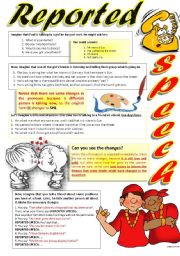 English Worksheet: REPORTED SPEECH (Part II)