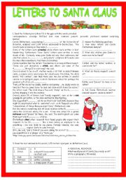 English Worksheet: LETTERS TO SANTA CLAUS