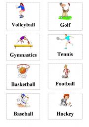 English Worksheet: Sports Flashcard