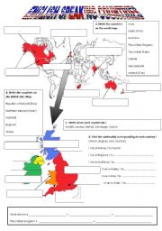 English Worksheet: English speaking countries