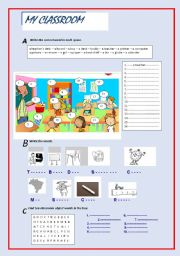 English Worksheet: MY CLASSROOM
