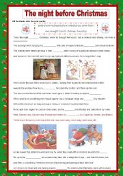 English Worksheet: The night before Christmas