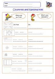 English Worksheet: Countries and Nationalities