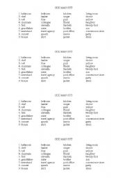 English Worksheet: ODD MAN OUT