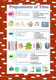 English Worksheet: Prepositions of time