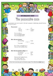 English Worksheet: Informative sheet: the possessive case