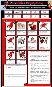 English Worksheet: Incredible Prepositions