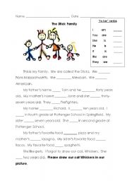 English Worksheet: To be verbs - The Stick Family