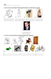 English Worksheet: ADJECTIVES
