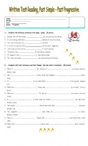 English Worksheet: Reading and past