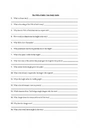 English worksheet: Wife of Baths Tale Study Guide