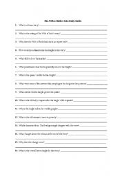 English Worksheet: Wife of Baths Tale Study Guide