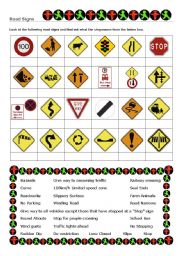 English Worksheet: Road signs