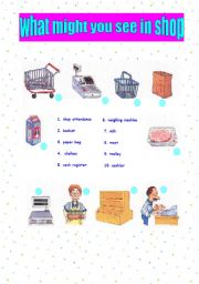 English Worksheet: what might we see in shop