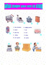 English worksheet: what might we see in shop