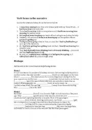 English worksheet: Grammar exercise (past tenses)