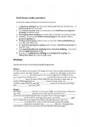 English Worksheet: Grammar exercise (past tenses)