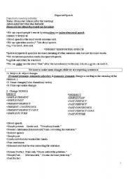 English Worksheet: worksheet on reported speech