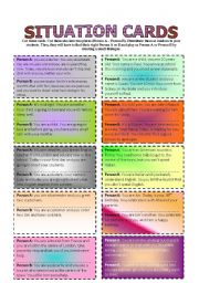 English Worksheet: Situation cards - Role play