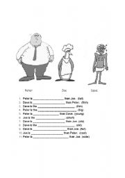 English Worksheet: Simple comparatives and superlatives 