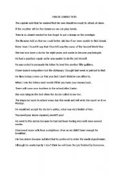 English Worksheet: Error Correction, mistakes from Spanish learners