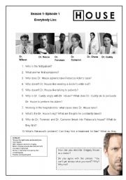English Worksheet: Dr. House MD Episode 1 Season 1