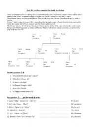 English Worksheet: Family Tree