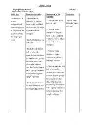 English Worksheet: Lesson Plan(The Simple Past Tense)