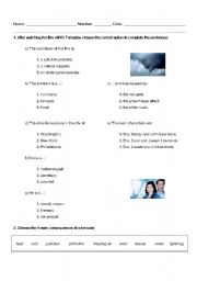 English worksheet: DVD worksheet - NYC Tornado