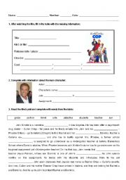 DVD worksheet - Kindergarten Cop