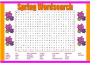 English Worksheet: Spring Wordsearch