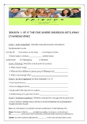 English Worksheet: THANKSGIVING DAY with FRIENDS (sitcom)