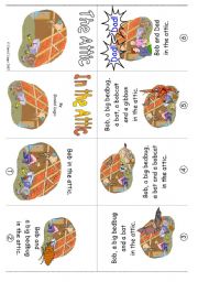 English Worksheet: Mini Book 2: In the Attic in colour and greyscale