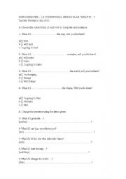 English Worksheet: SONG EXERCISE : 1st CONDITIONAL - WHAT IF? - SIMPLE PLAN