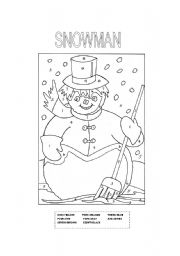 English Worksheet: snowman