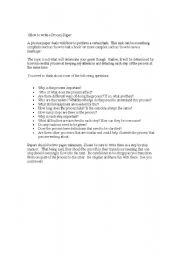 English worksheet: Process Essay Handout