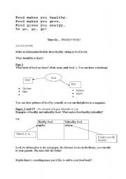 English Worksheet: Food book - project