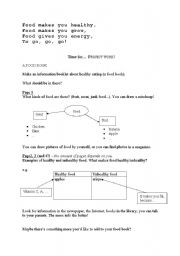 English worksheet: Food book - project