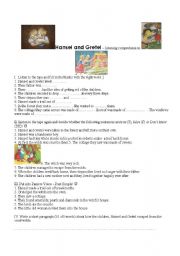 English worksheet: Hansel and Gretel - listening comprehension