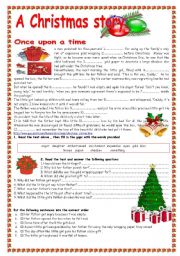 English Worksheet: A Christmas story