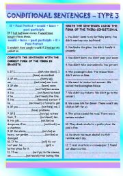 English Worksheet: Conditional Sentences - Type 3