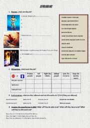 English Worksheet: SUPERHEROES