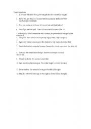 English Worksheet: rewriting with linkers
