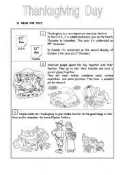 English Worksheet: thanksgiving day