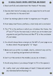 10 Gold Rules When Writing An Essay ! ! !