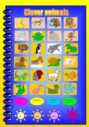 English Worksheet: CLEVER ANIMALS - matching and speaking activity!