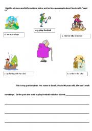 English Worksheet: used to