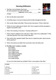 English Worksheet: Slumdog Millionaire