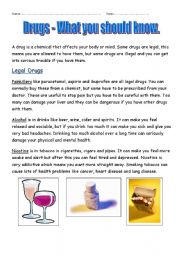 English Worksheet: Drugs - What you should know.