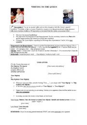 English Worksheet: Writing to the Queen